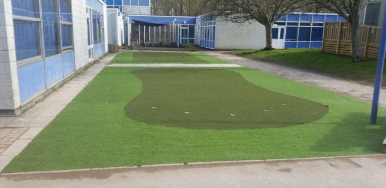 Junior school putting green installation