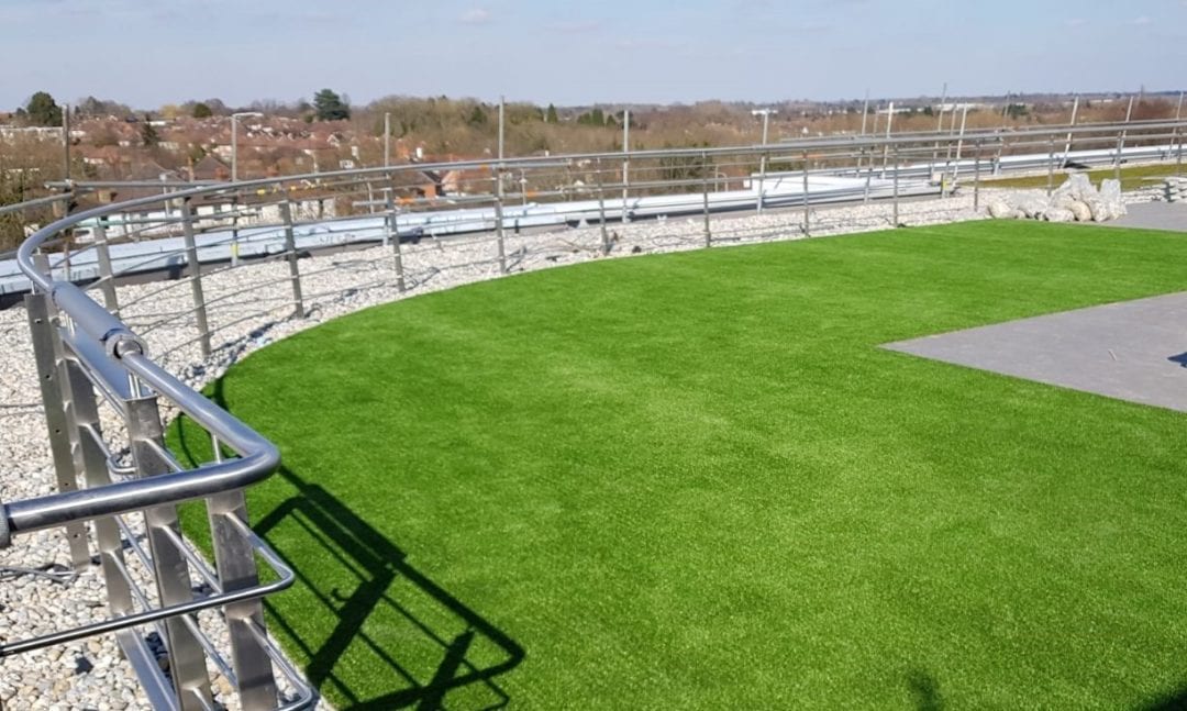 artificial grass roof installation