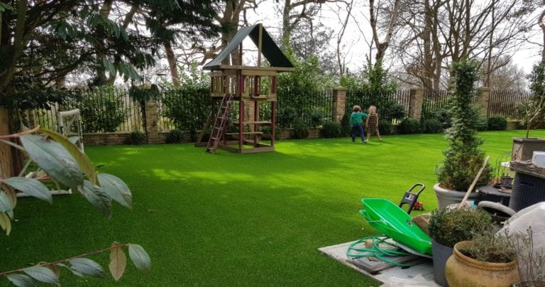 artificial grass garden play area