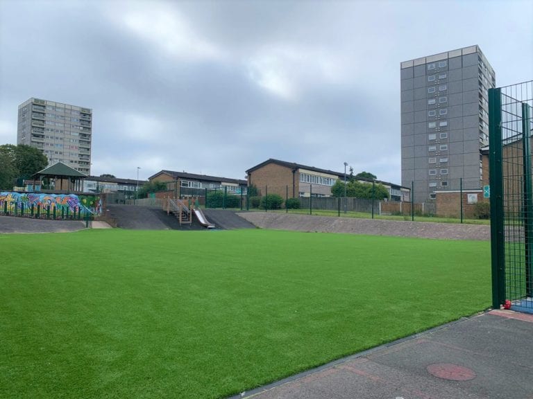 Birmingham school grass installation