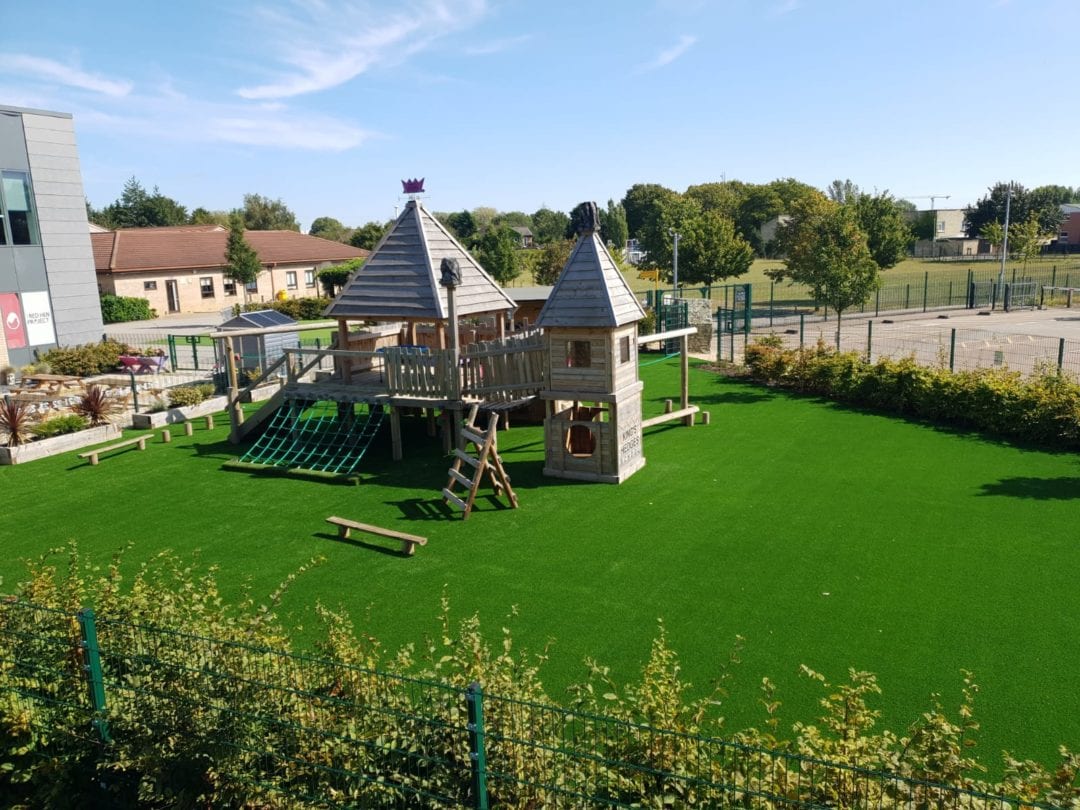 artificial grass school installation in cambridgeshire