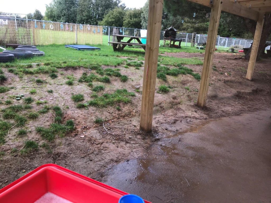 Muddy school playground