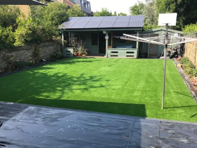 Artificial Lawn Decking Shed