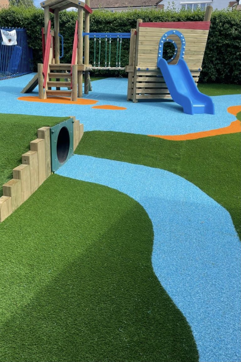 Nursery play area with artificial grass