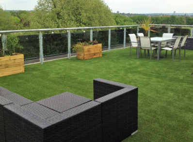 artificial grass terrace