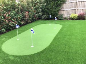 Mossy lawn after putting green installation