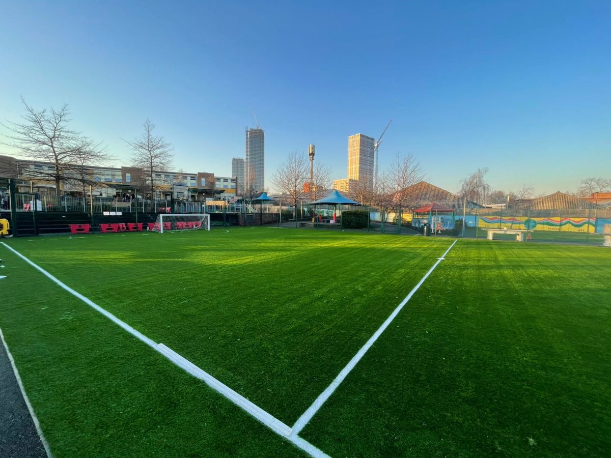 Artificial Grass Football Pitch with Markings