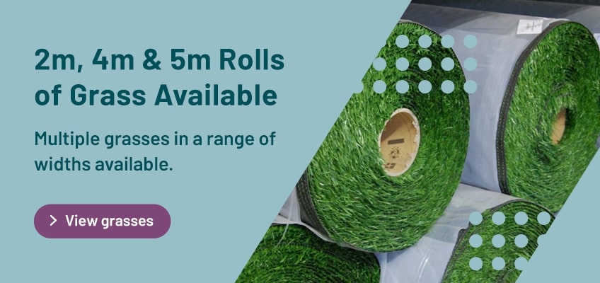 2m, 4m & 5m Rolls of Grass Available. Multiple grasses in a range of widths available. View grasses