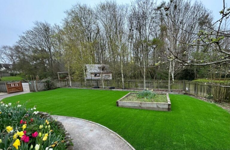 Area of school artificial grass in Colchester