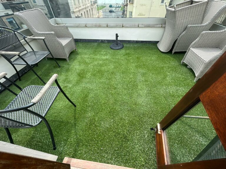 balcony with artificial grass