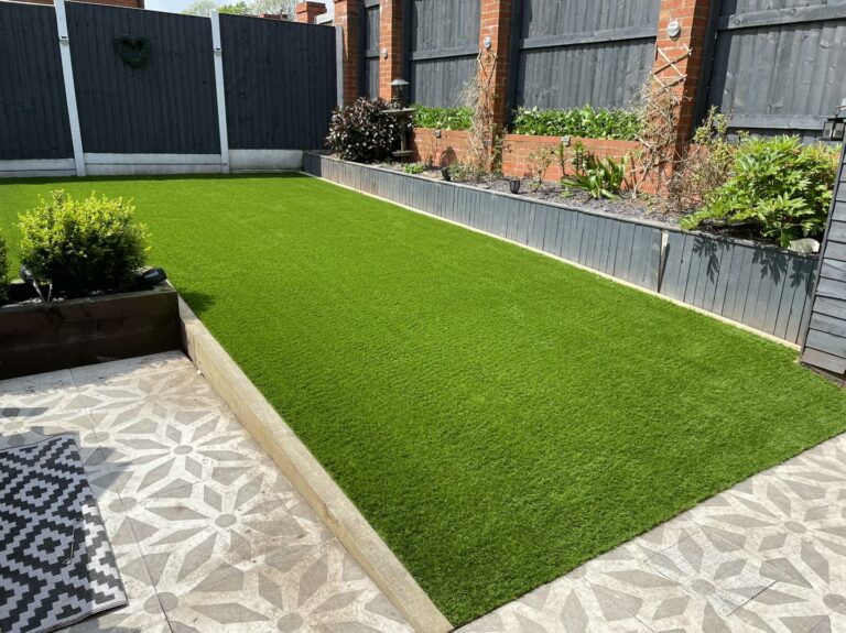 sloped lawn in divine grass