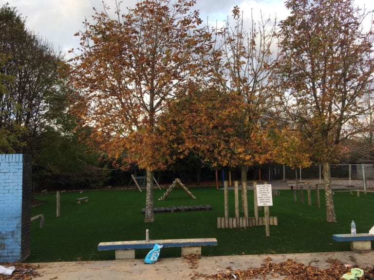 infant school play area artificial grass installation