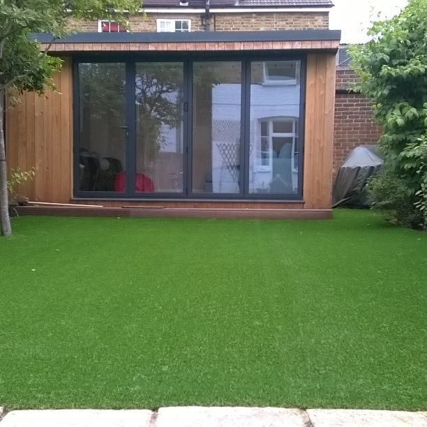 synthetic grass garden installation