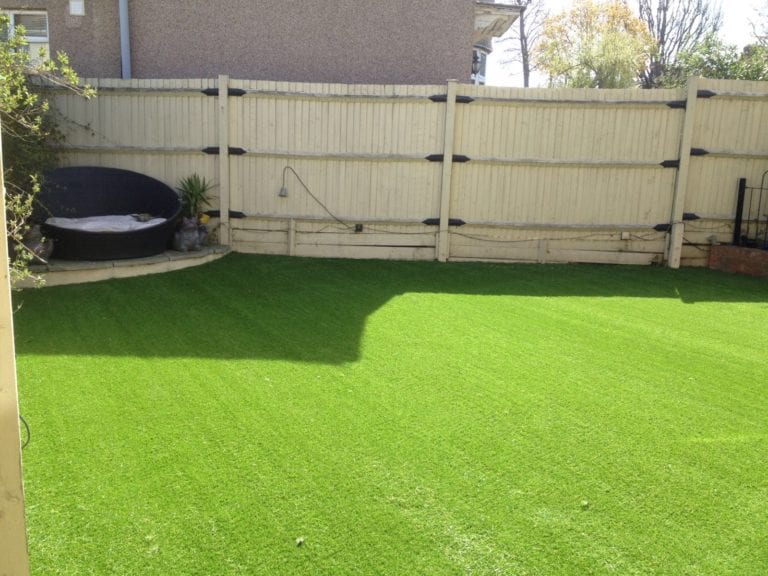 artificial grass patio replacement