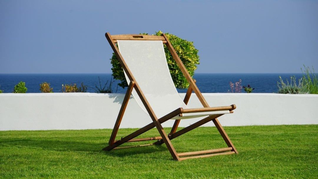 Deck Chair on Artificial Grass