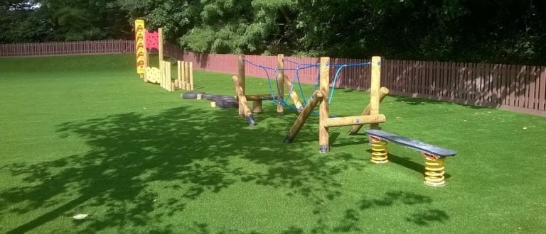 School playareas with artificial grass